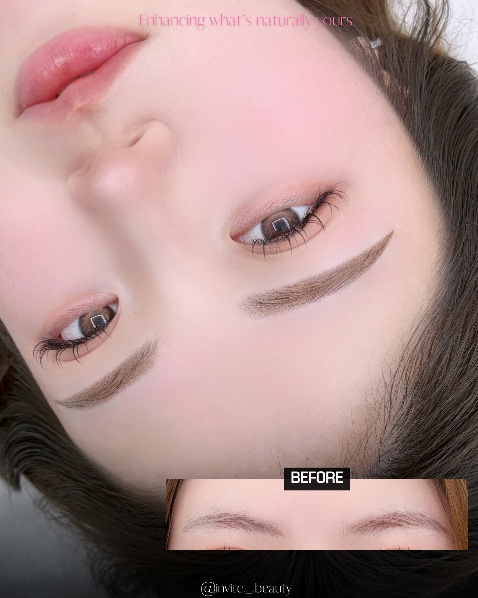 자연눈썹 화장 시술 결과 1
